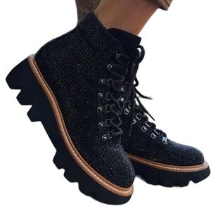 Black Glitter Ankle Boots size 39/9US